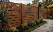 Horizontal wood fence detail